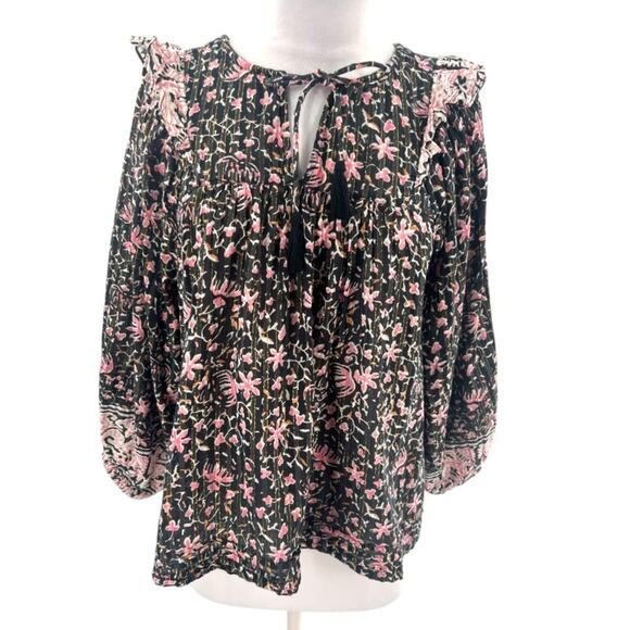 Cleobella Brynlee Long Sleeve Organic Cotton Print Multicolor Women’s Size M - Picture 4 of 8